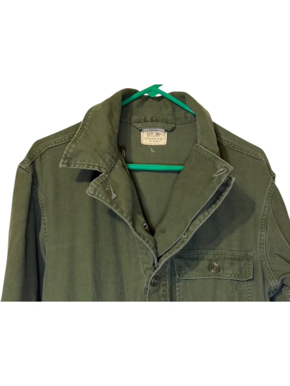Vintage 1966 US Military OG-107 Belted Coveralls Vietnam Era Sateen Men's Large - Picture 5 of 12